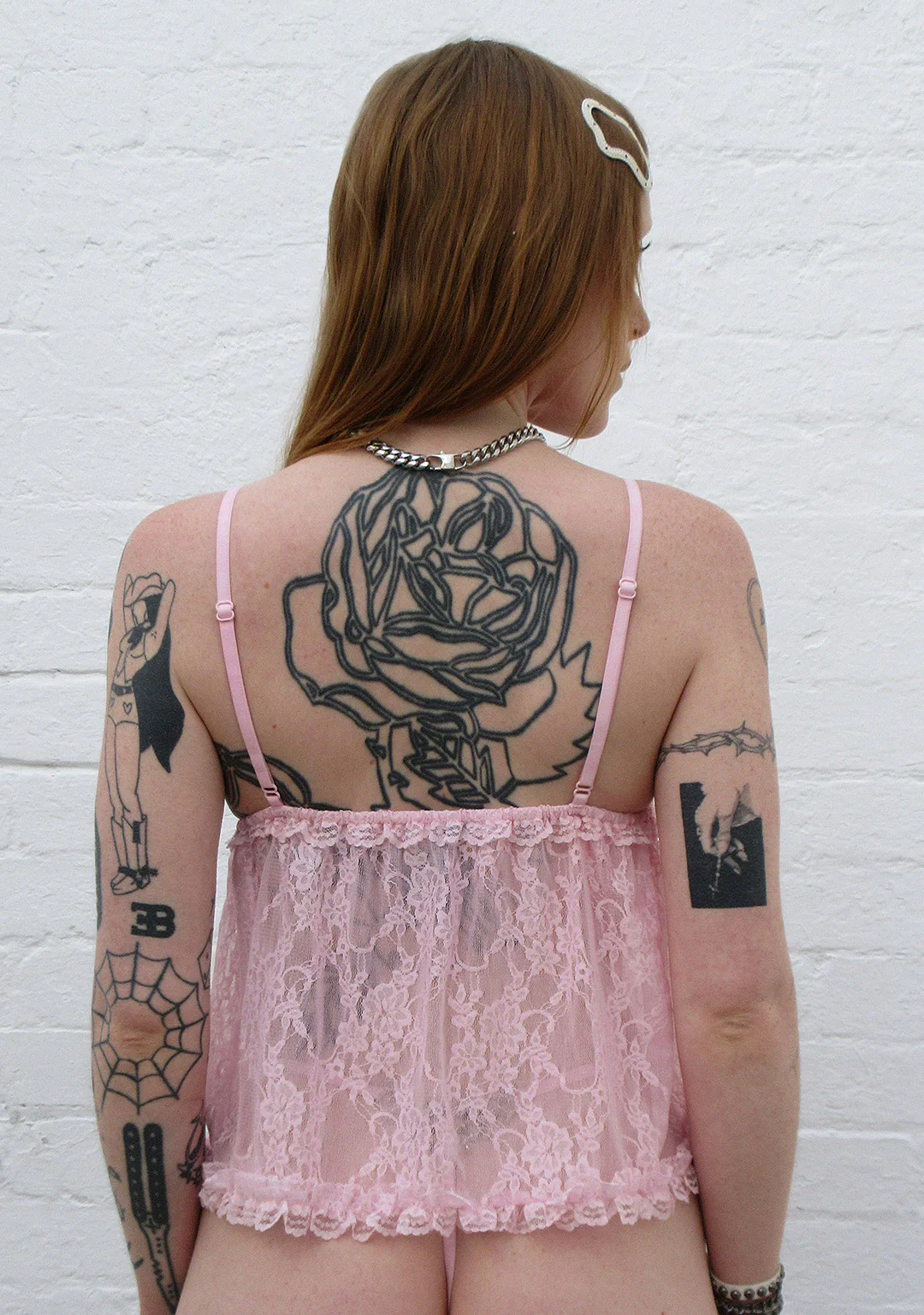 ALLURE SHEER LACE CAMI TOP BABY PINK - Image 4