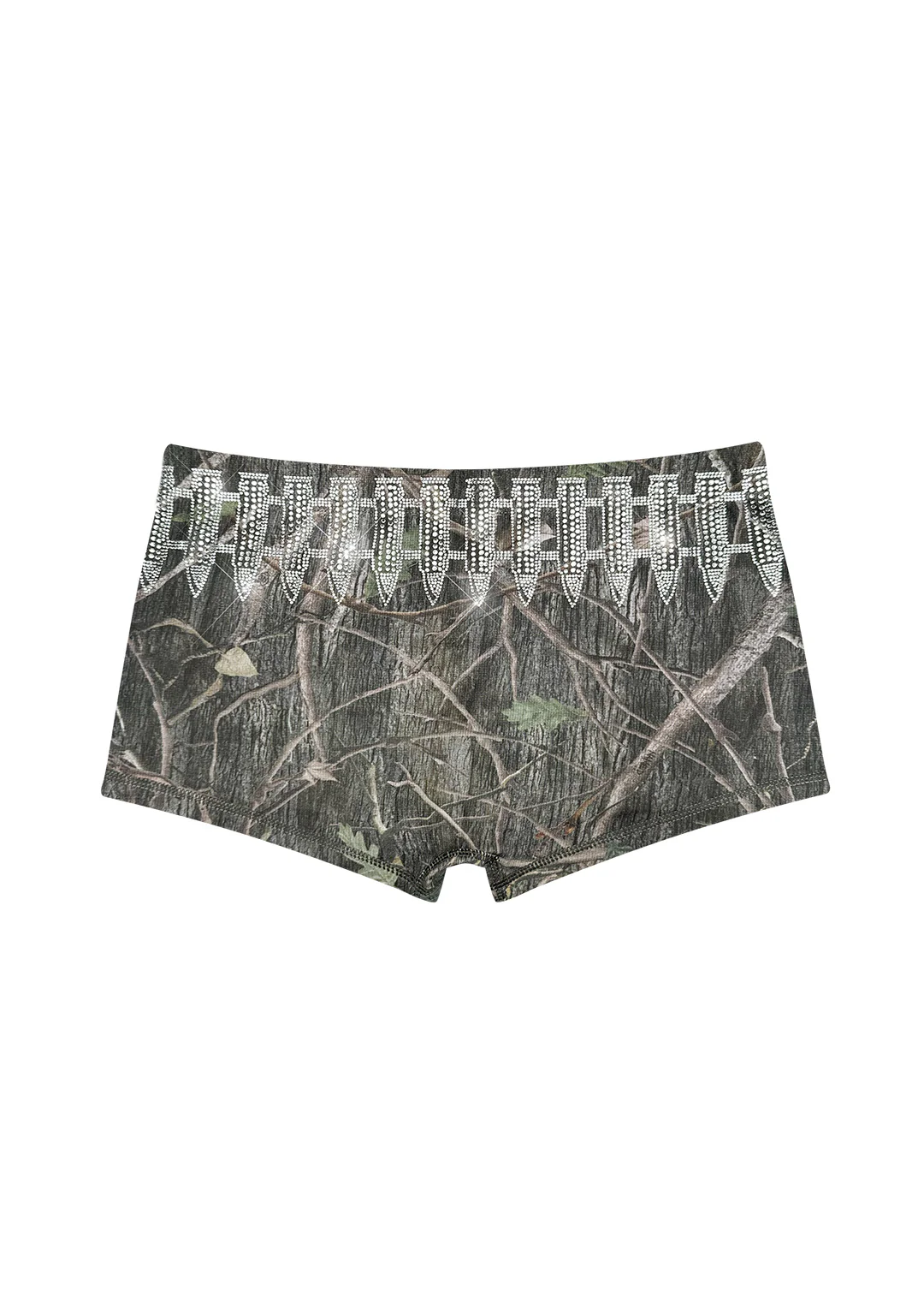 ENEMY RHINESTONE MICRO HOTPANT SHORTS TREE CAMO - Image 5