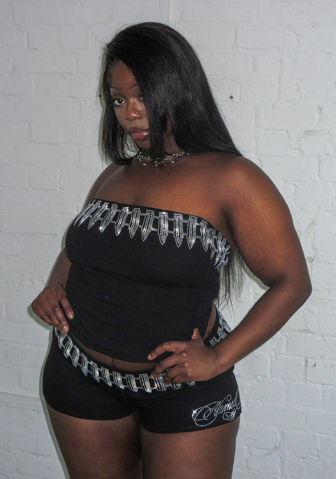 ENEMY RHINESTONE TUBE TOP BLACK - Image 4