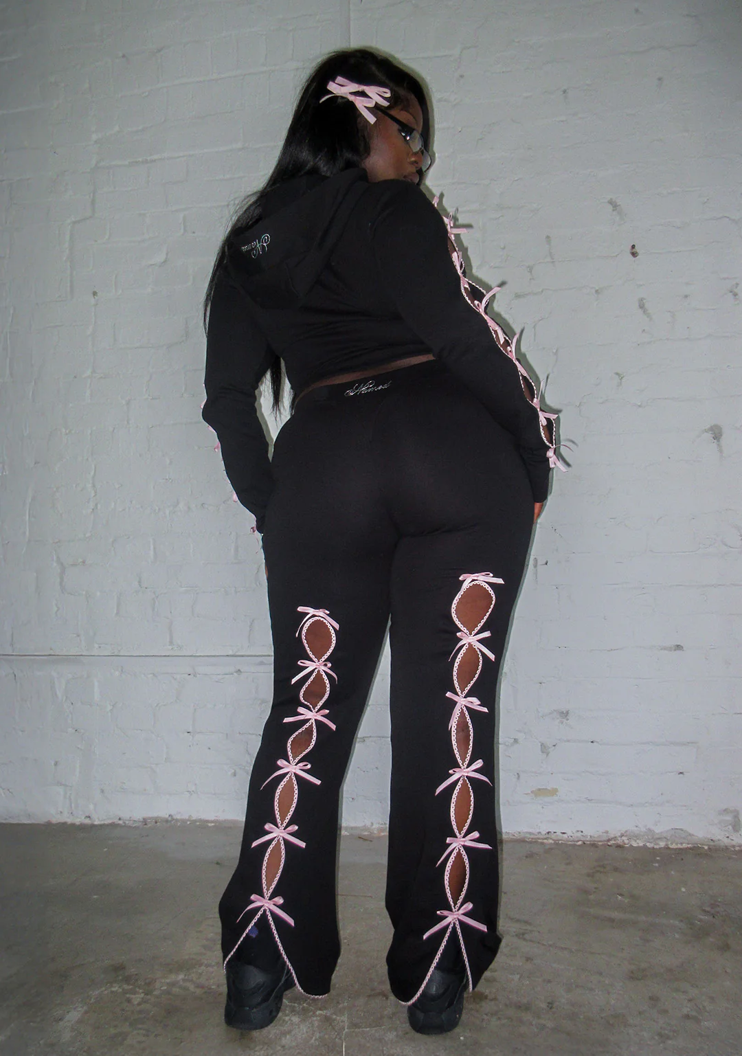 PRINC355 RIBBON SCULPT STRETCH PANTS BLACK - Image 4