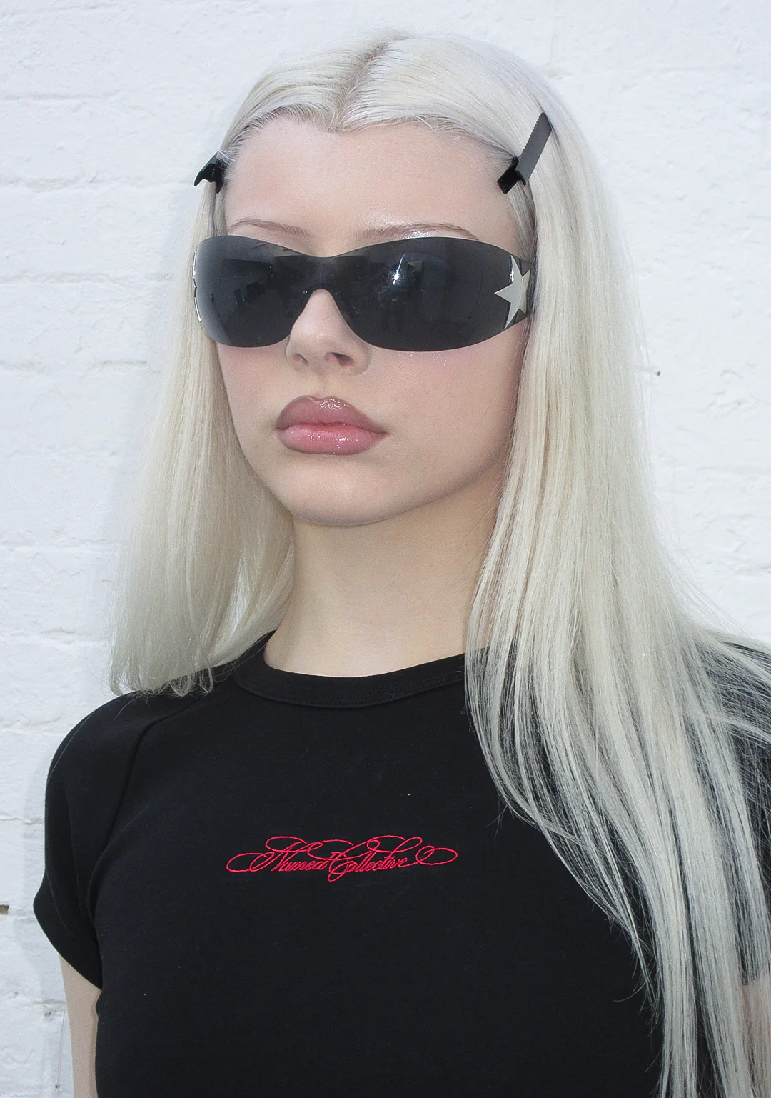 REBEL LACE UP BABY TEE BLACK AND RED - Image 4