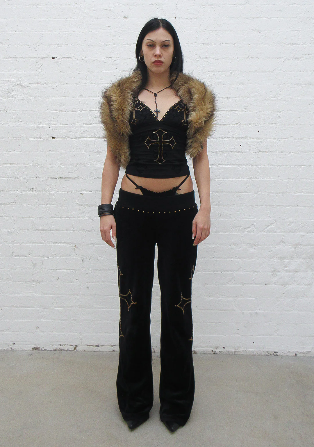 REBEL STUDDED CAMI TOP BLACK - Image 5